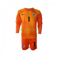 Camisola França Hugo Lloris 1 Guarda-redes Criança Equipamento Segundo Copa do Mundo 2022 Manga Comprida